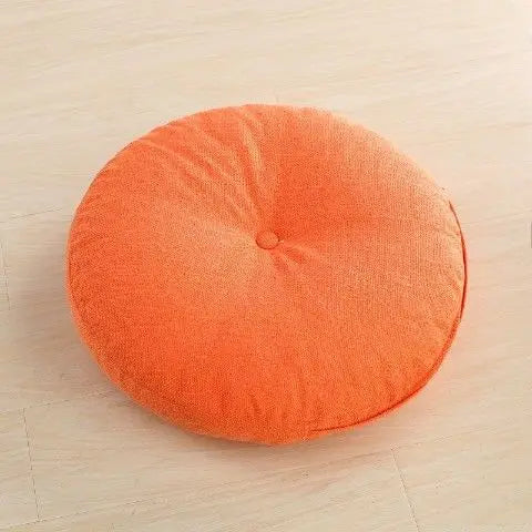 Large Linen Zafu Meditation Cushion for Bay Window Yoga Floor, Thick Round Puah Pad for Balcony Tatami Kneeling Mat for Adults