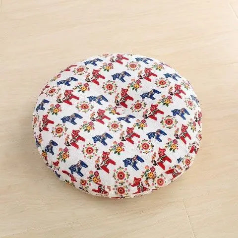 Large Linen Zafu Meditation Cushion for Bay Window Yoga Floor, Thick Round Puah Pad for Balcony Tatami Kneeling Mat for Adults