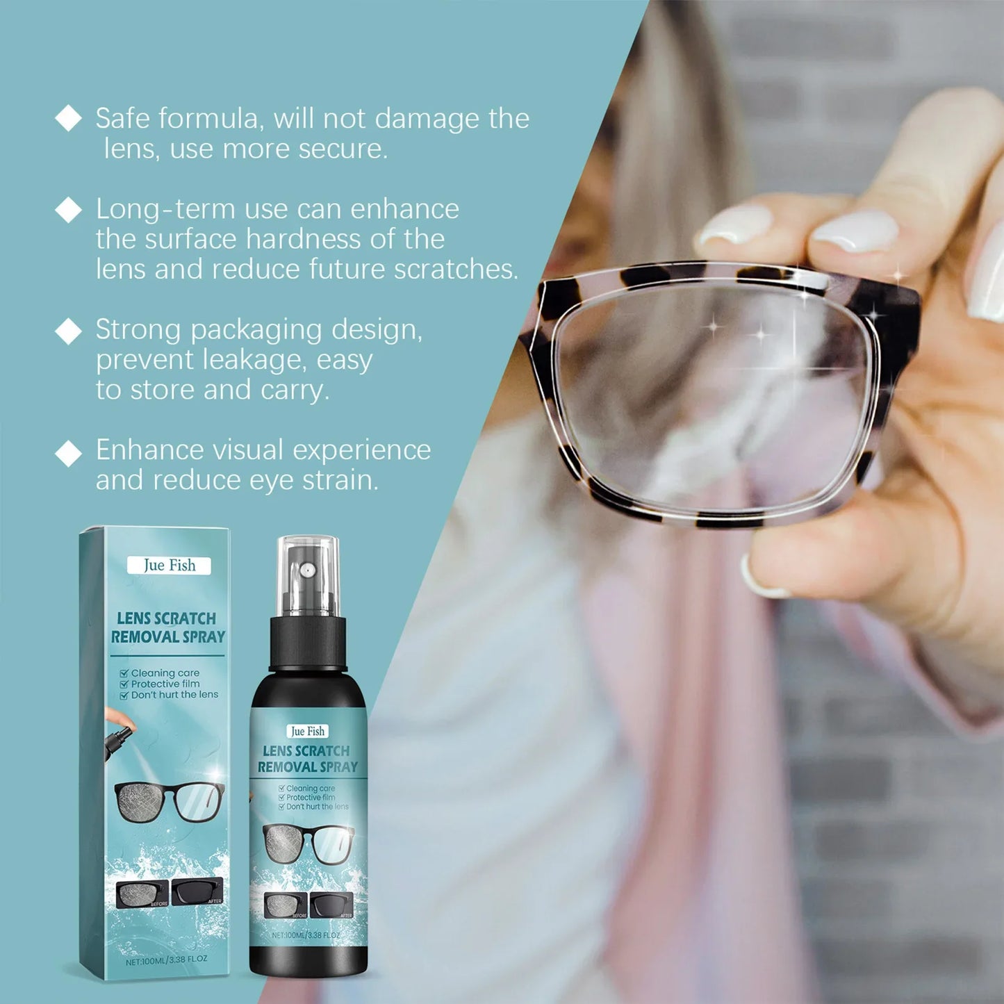 Spray Nettoyant Lunettes Noirette | Verres Impeccables