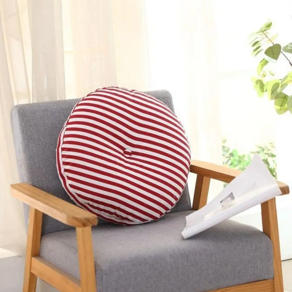 Large Linen Zafu Meditation Cushion for Bay Window Yoga Floor, Thick Round Puah Pad for Balcony Tatami Kneeling Mat for Adults