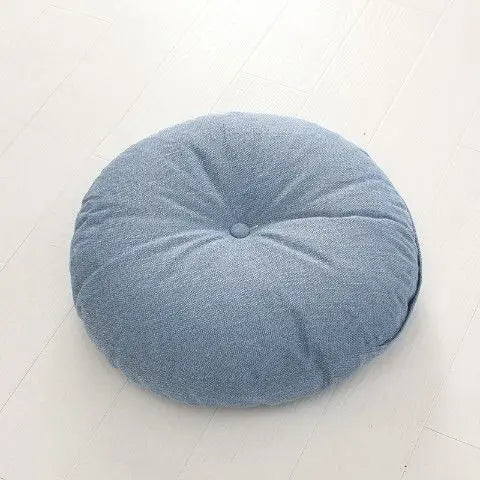 Large Linen Zafu Meditation Cushion for Bay Window Yoga Floor, Thick Round Puah Pad for Balcony Tatami Kneeling Mat for Adults