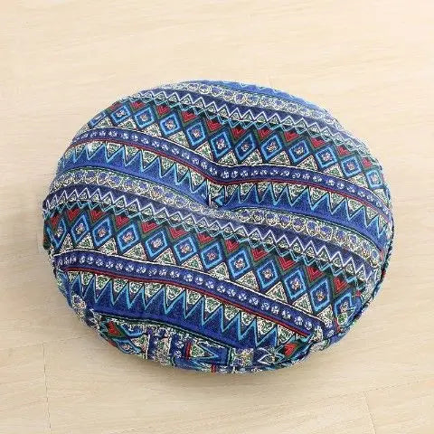 Large Linen Zafu Meditation Cushion for Bay Window Yoga Floor, Thick Round Puah Pad for Balcony Tatami Kneeling Mat for Adults