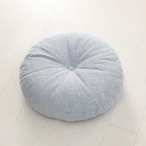 Large Linen Zafu Meditation Cushion for Bay Window Yoga Floor, Thick Round Puah Pad for Balcony Tatami Kneeling Mat for Adults