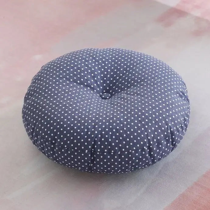 Large Linen Zafu Meditation Cushion for Bay Window Yoga Floor, Thick Round Puah Pad for Balcony Tatami Kneeling Mat for Adults