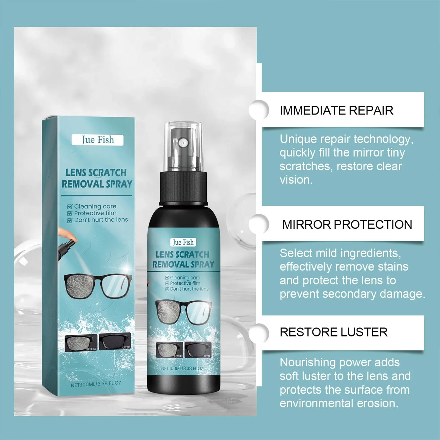 Spray Nettoyant Lunettes Noirette | Verres Impeccables