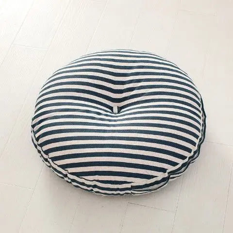 Large Linen Zafu Meditation Cushion for Bay Window Yoga Floor, Thick Round Puah Pad for Balcony Tatami Kneeling Mat for Adults