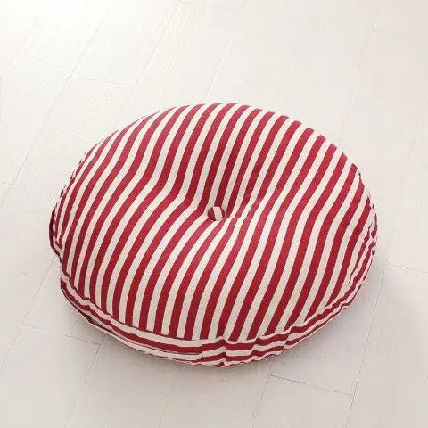 Large Linen Zafu Meditation Cushion for Bay Window Yoga Floor, Thick Round Puah Pad for Balcony Tatami Kneeling Mat for Adults